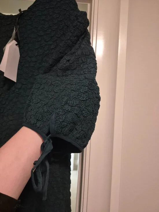 English Factory Short-Sleeve Textured Midi Dress - Picture 6 of 10